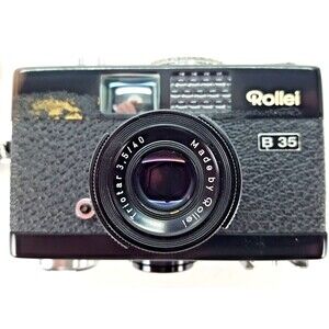 Rollei B 35 Black Film Camera Triotar 40mm f/3.5 Untested, Please Read